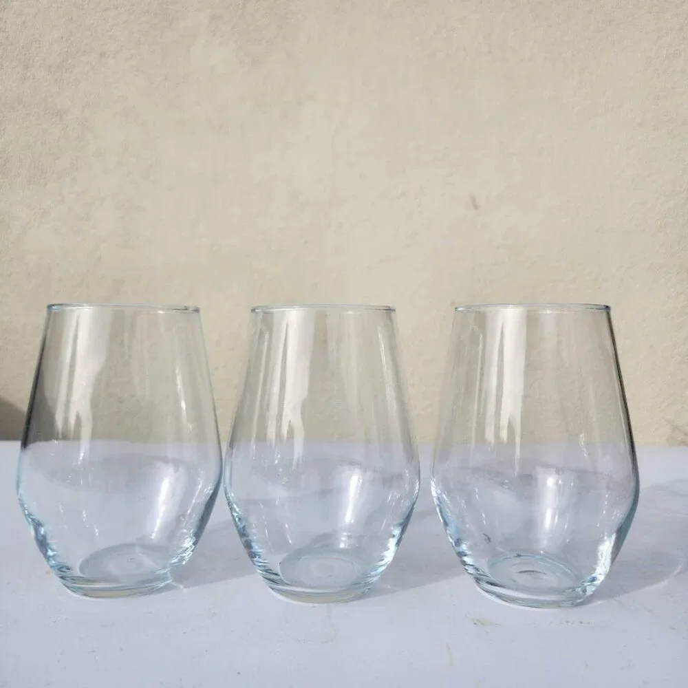 NEW Set of 3 Luminarc Concerto 19 oz glass stemless wine water iced tea glasses